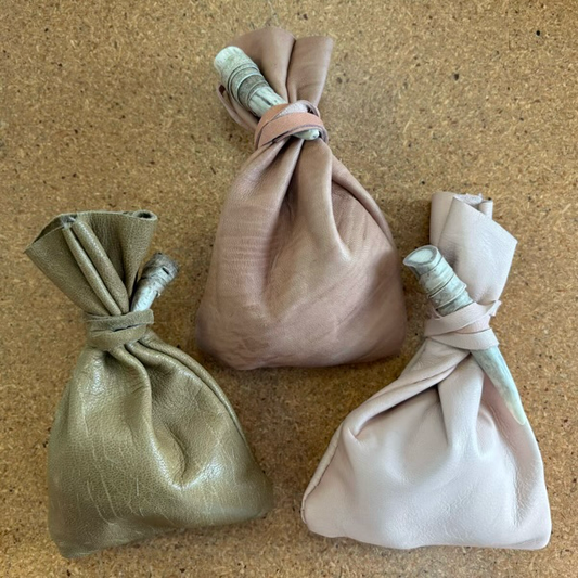 Five Smooth Stones and Leather Pouch