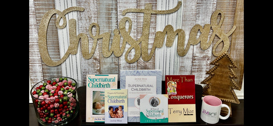 “SUPERNATURAL” CHRISTMAS EDITION - Includes Supernatural Childbirth Book, Supernatural Childbirth CD Single, Prayer & Promises Mini-Book, Supernatural Childbirth 40wk Pregnancy Journal…FREE More Than Conquerors Book and FREE JMICF Mug