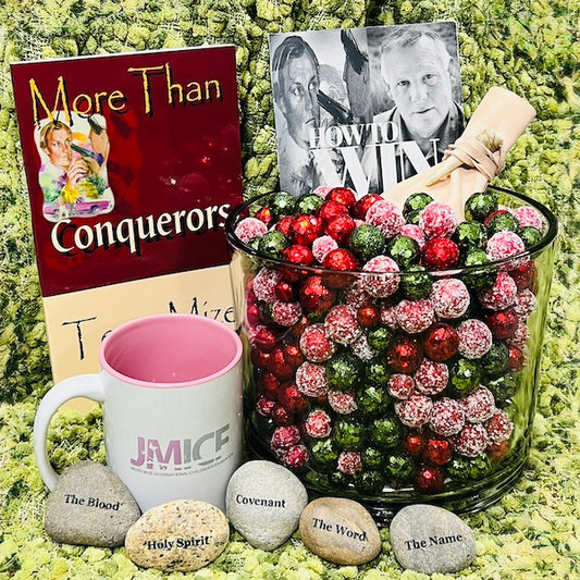 “HOW TO WIN” CHRISTMAS EDITION - Includes How to Win CD Single, Five Smooth Stones w/Leather Pouch…and FREE More Than Conquerors Book and FREE JMICF Mug
