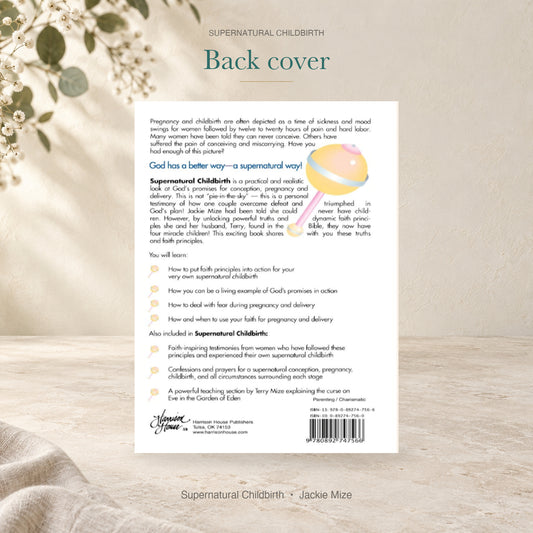 Supernatural Childbirth original publisher back cover with description and barcode